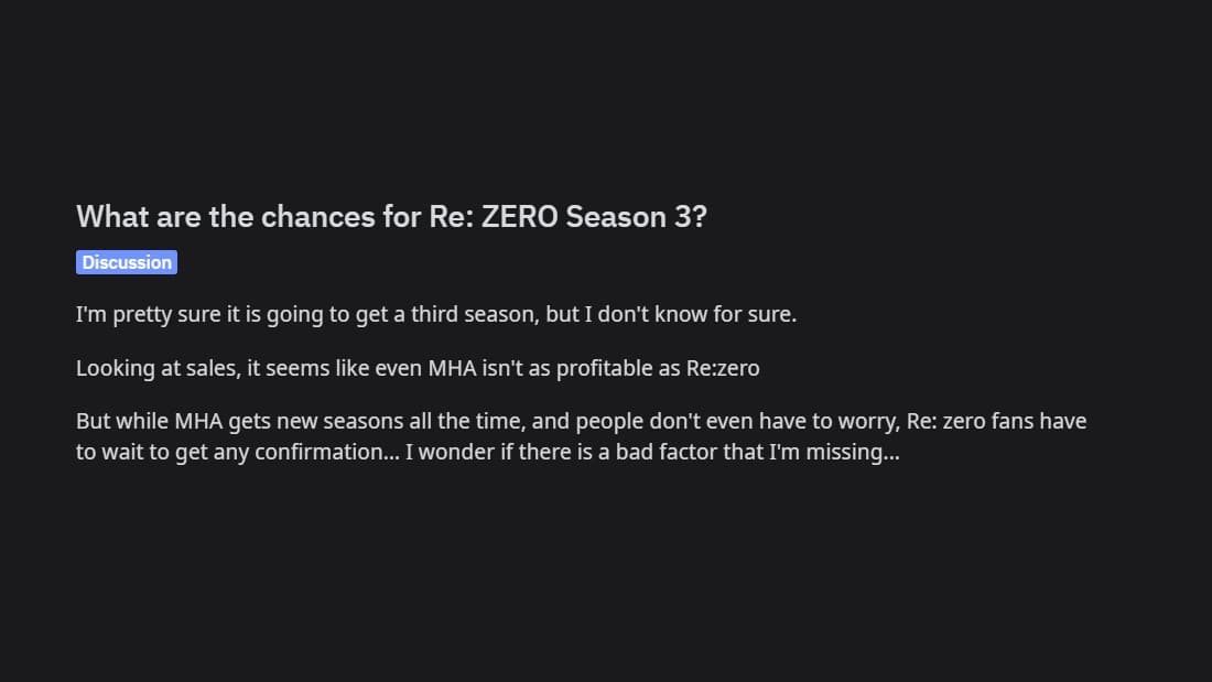 reddit reaction for re zero season 3