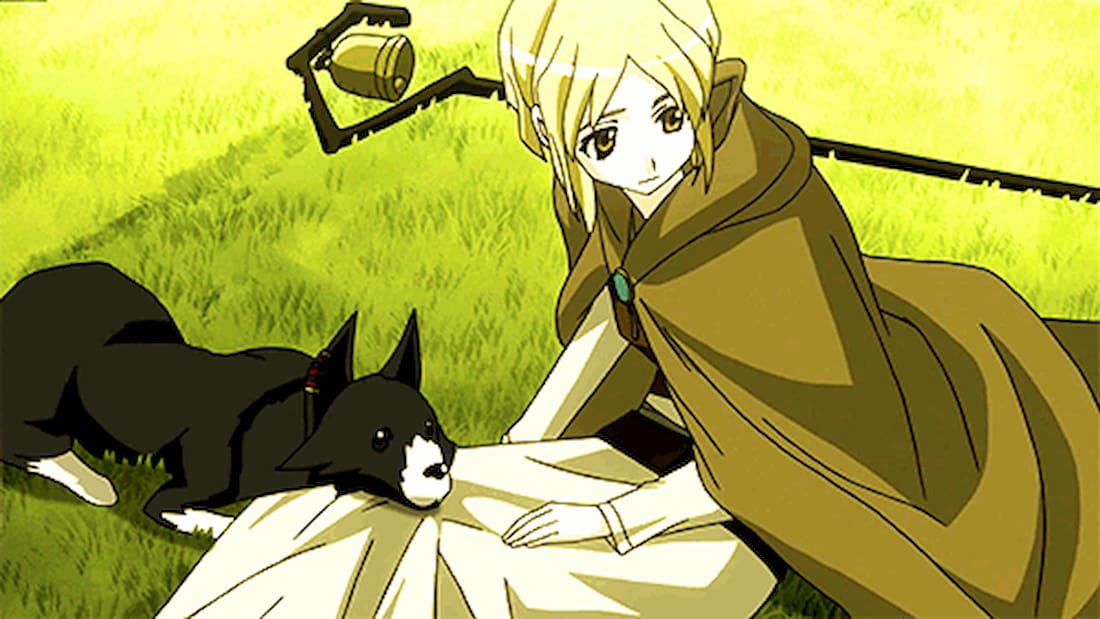 yellow and black anime wolf