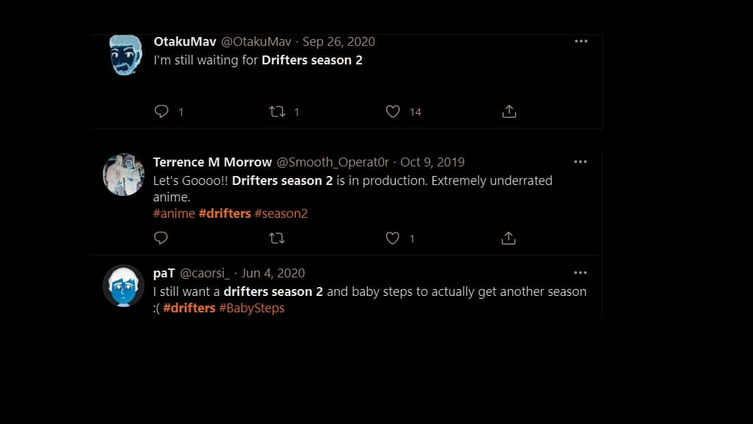 reaction of fans for drifters season 2 on twitter