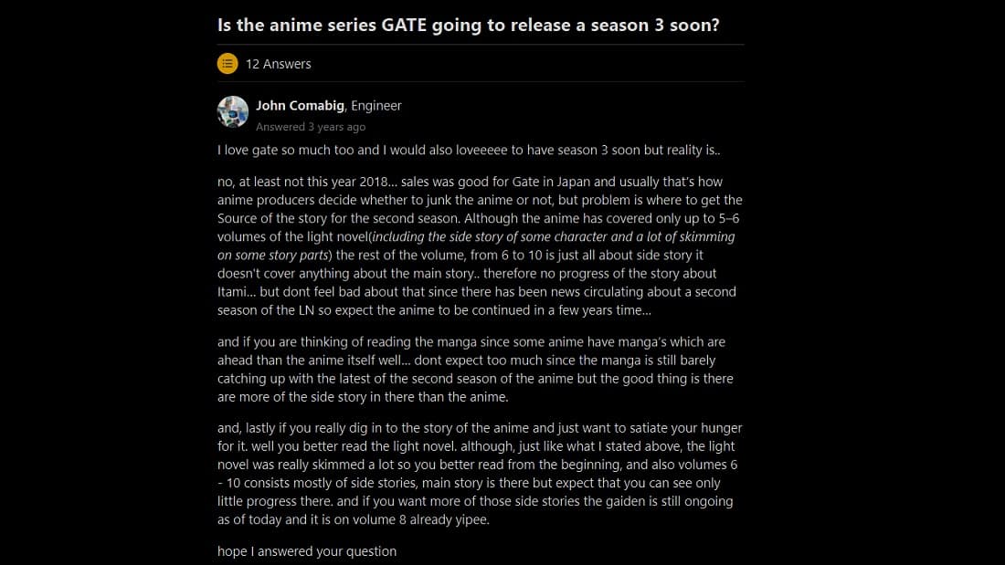 quora on gate season 3