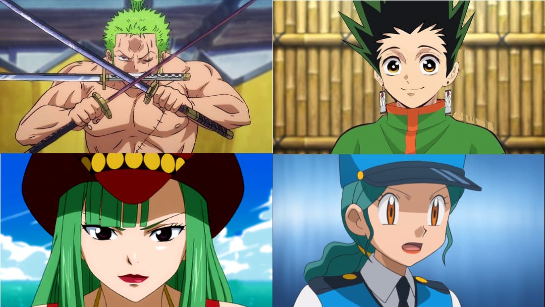 green haired anime characters