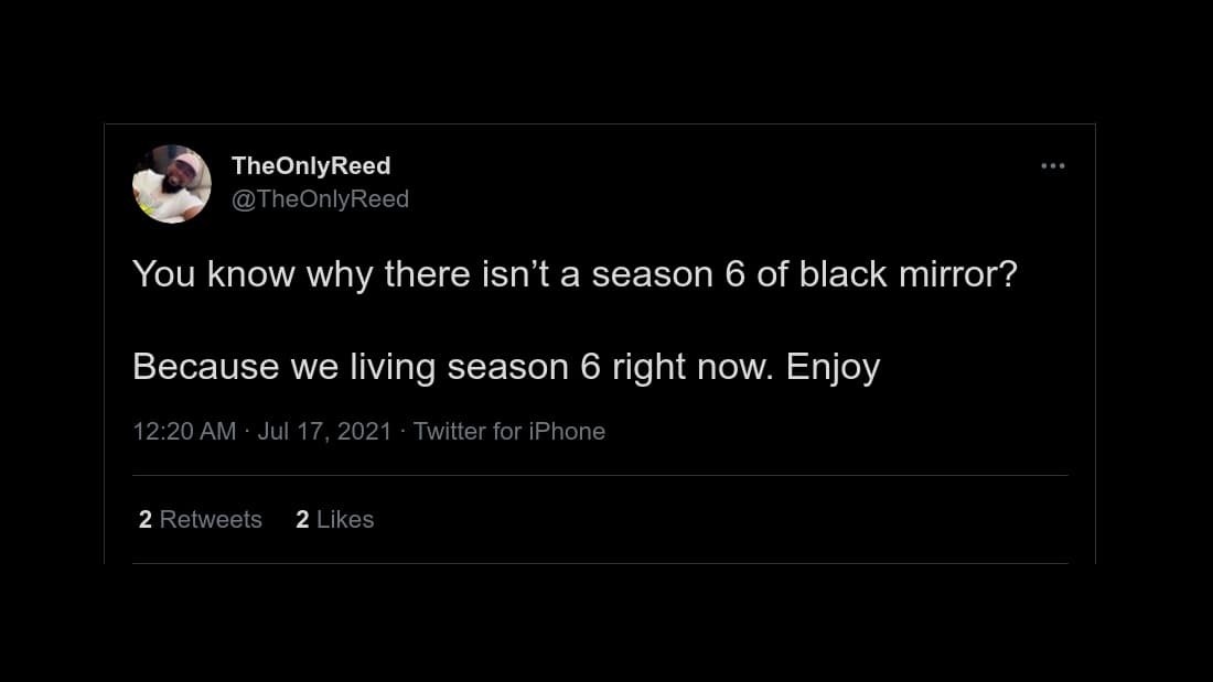 twitter reaction for black mirror season 6