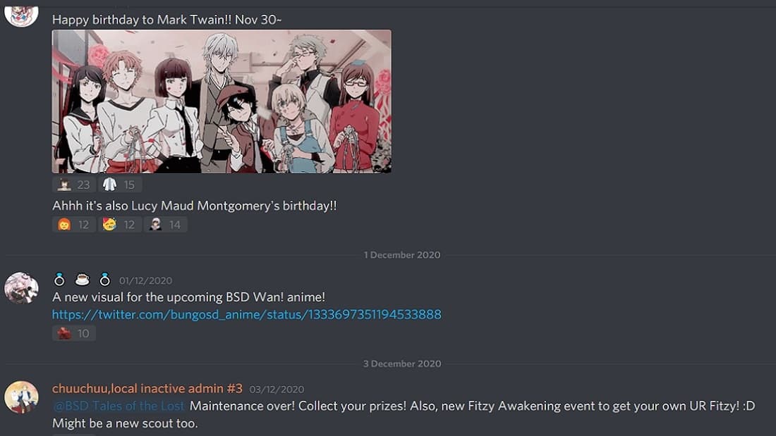 discord on bungou stray dogs