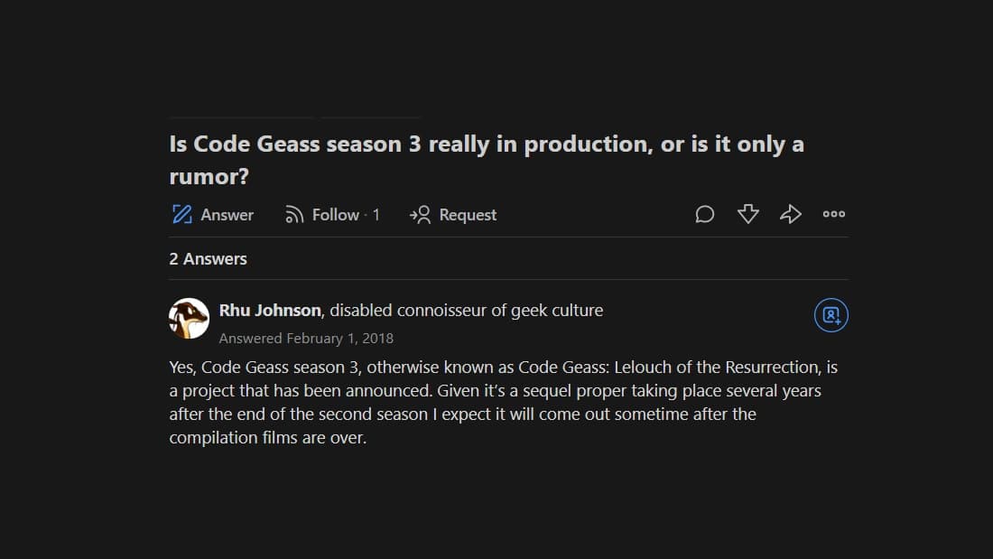 quora reaction for code geass