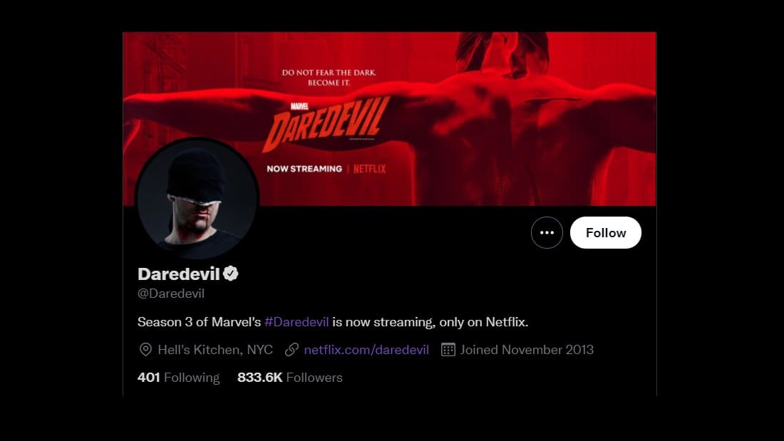 twitter account of daredevil