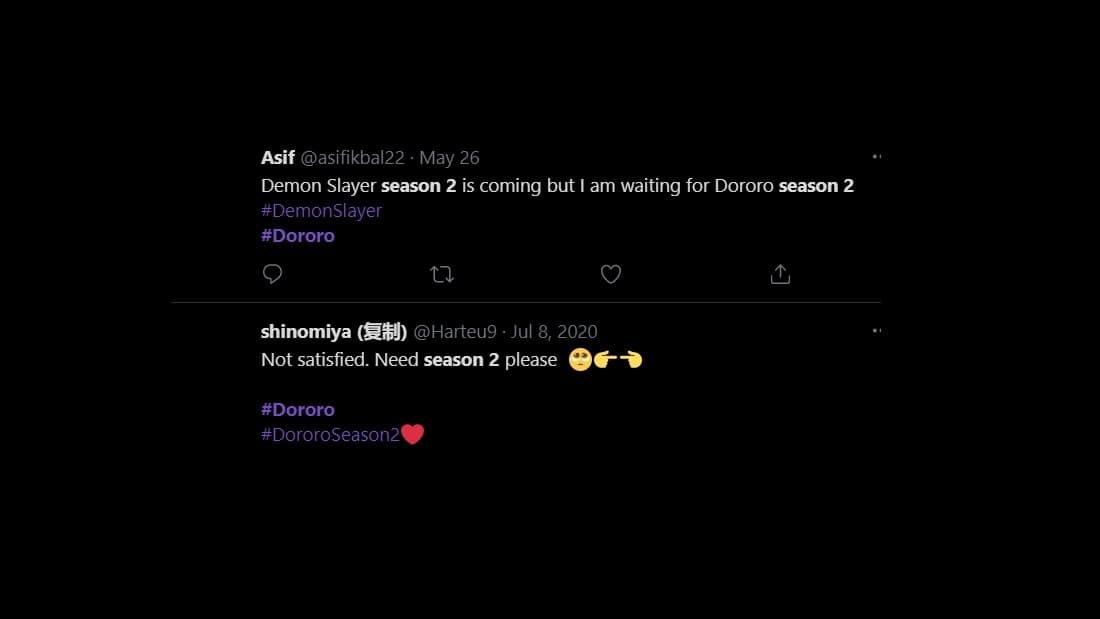 twitter reaction of dororo season 2