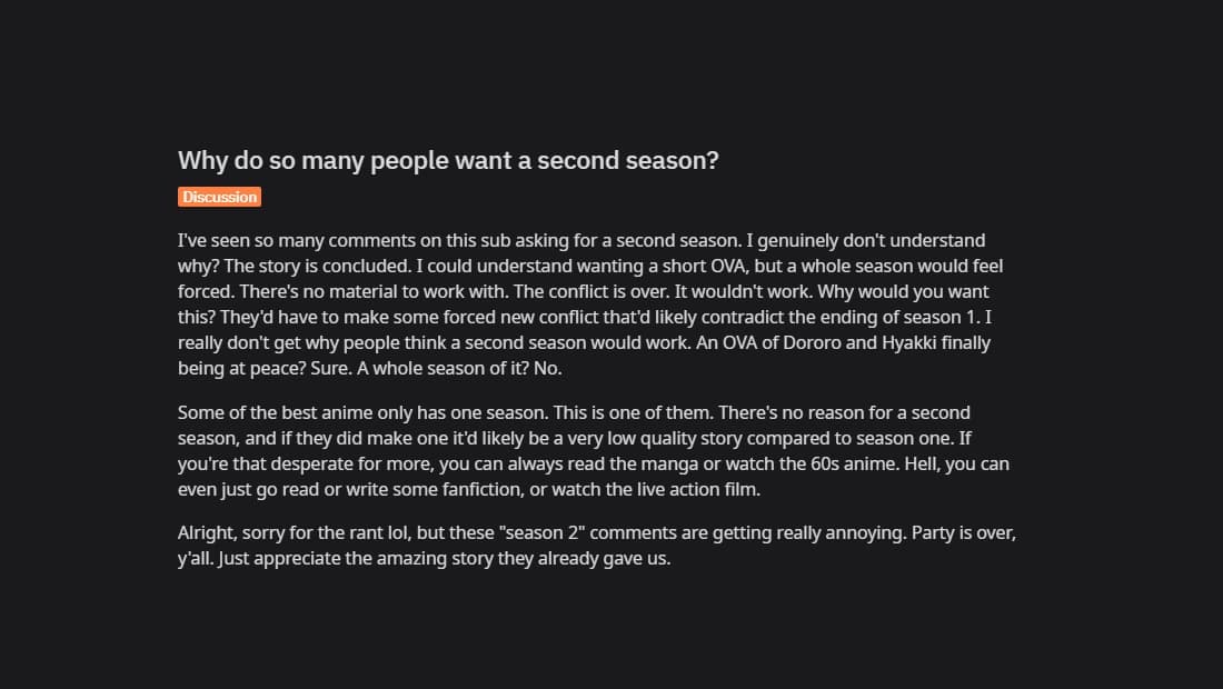 reddit reaction for dororo season 2