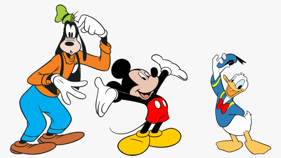 Mickey Mouse, Donald Duck, and Goofy