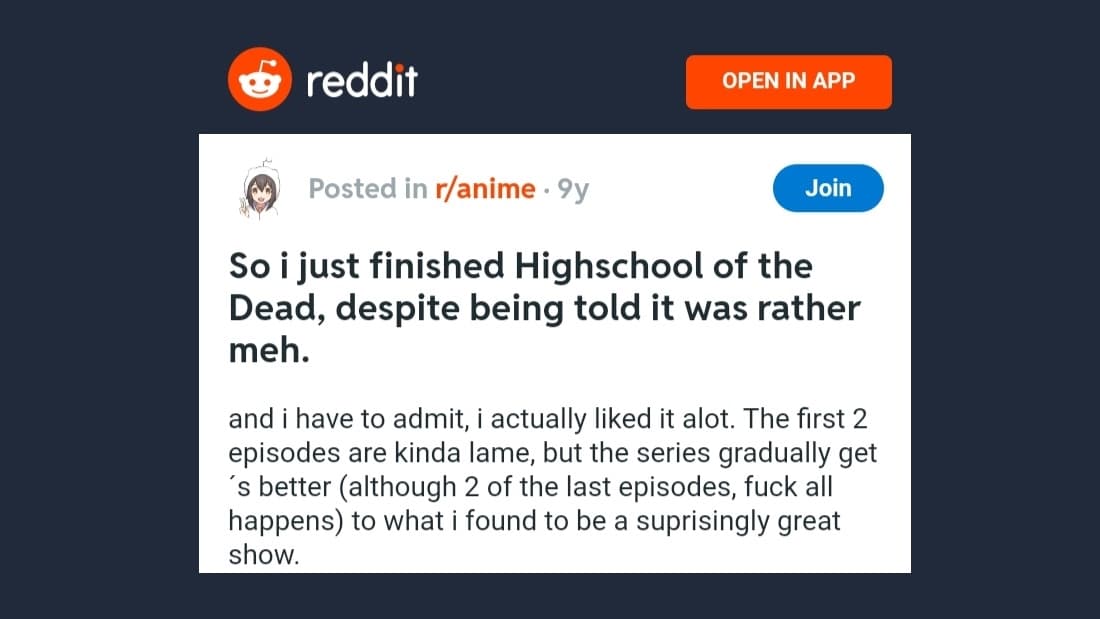 reddit on highschool of the dead season 2