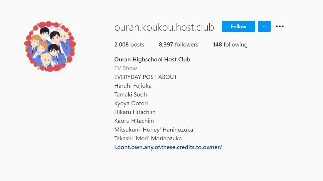 instagram for ouran highschool host school season 2