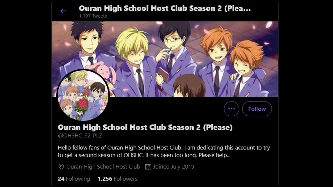 twitter for ouran high school host club season 2