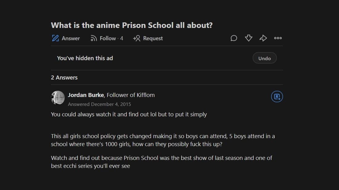 quora reaction on prison school season 2