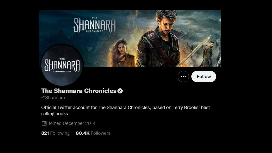 Twitter followers on Shannara Chronicles