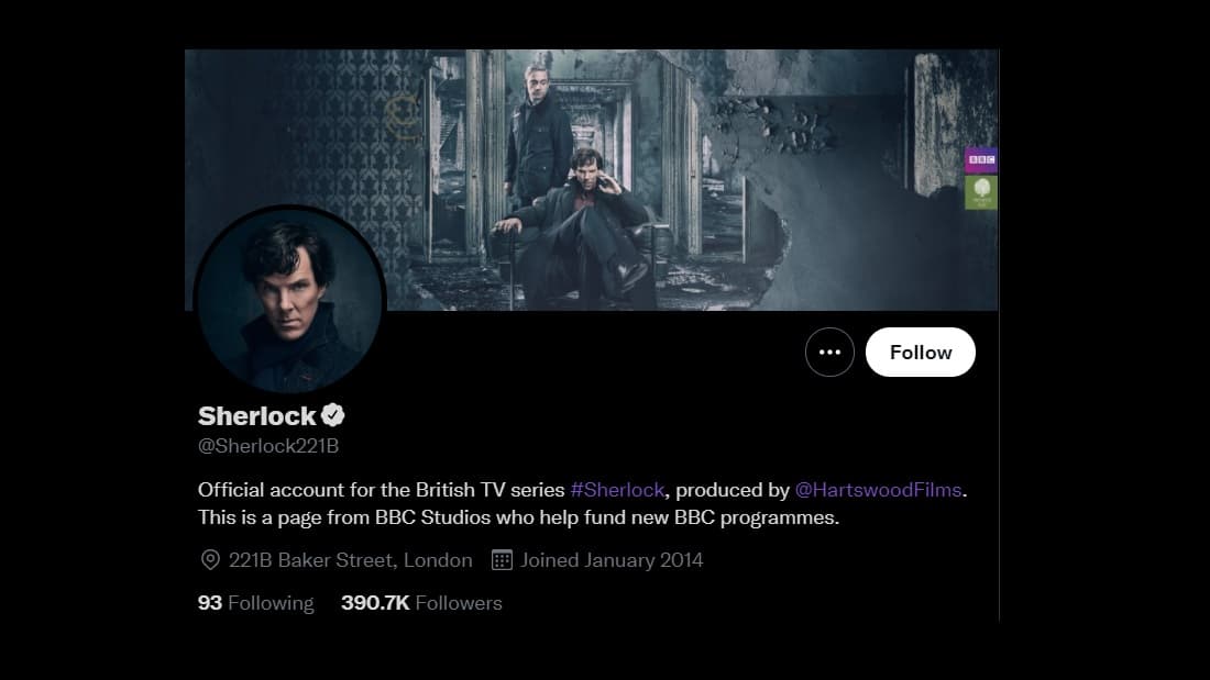official twitter account for sherlock