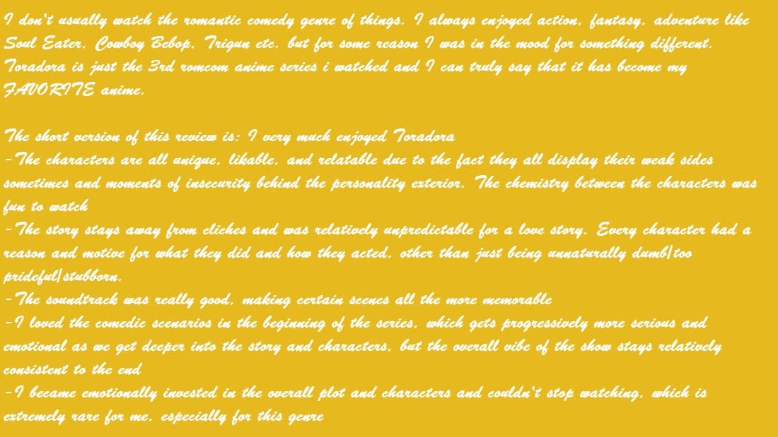 review on myanimelist