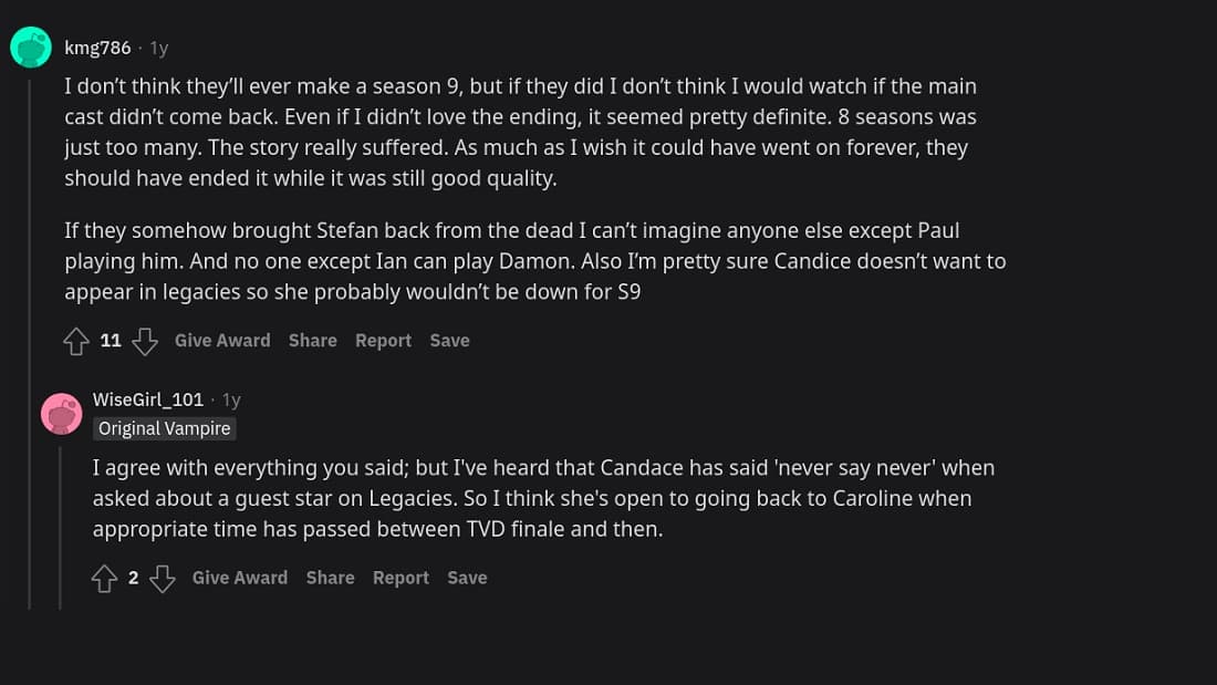 reddit reaction for vampire diaries season 9