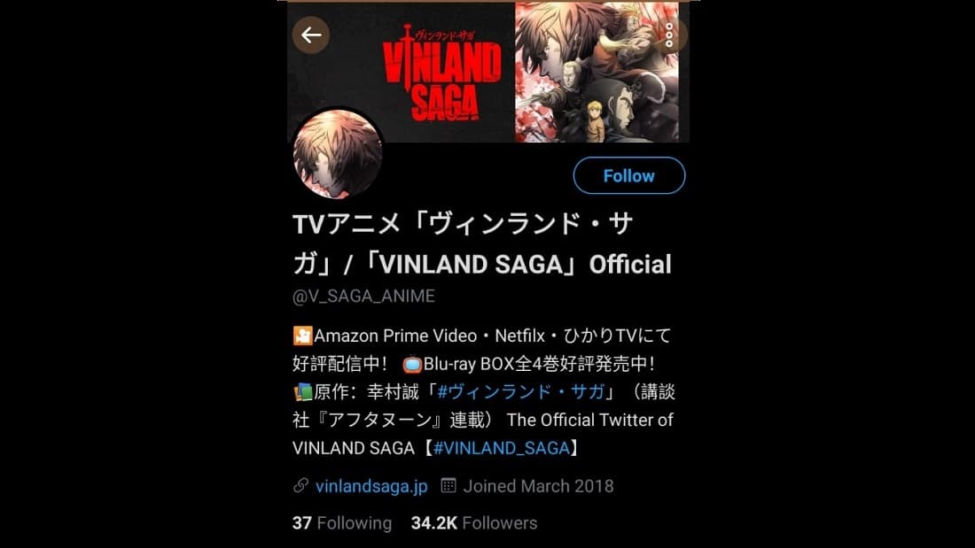 twitter popularity for vinland saga